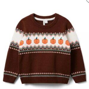 Janie & Jack PUMPKIN FAIR ISLE SWEATER 12-18 Months
